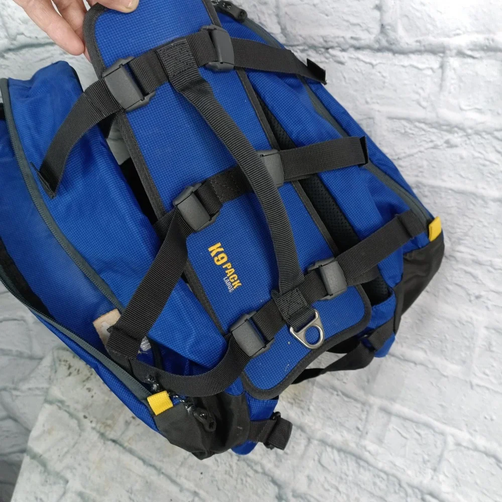Mountainsmith K9 Pack Blue Large Dog Hiking Backpack Saddlebag Reflective s11